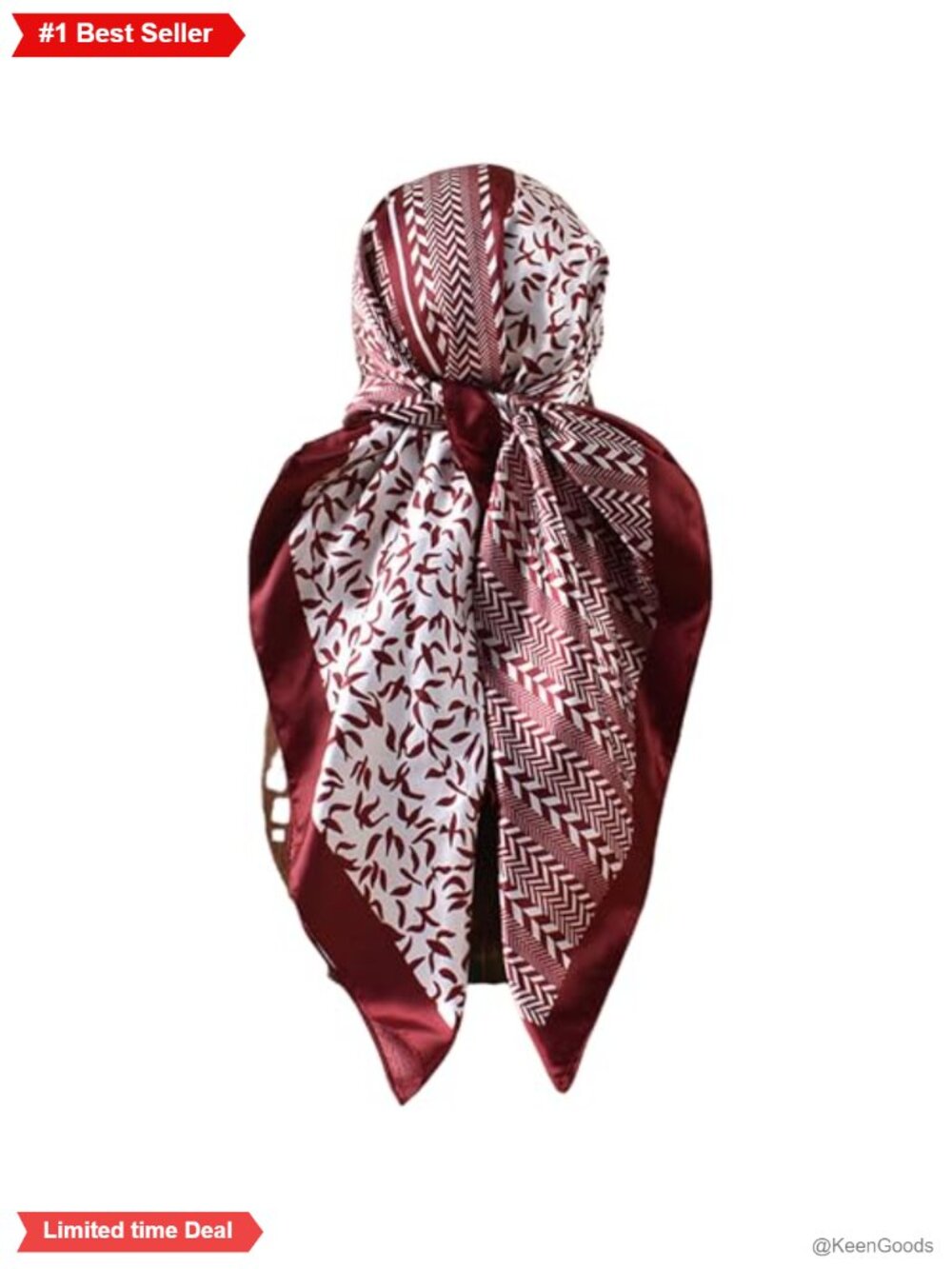 Polka Dot Print Satin Head Scarf 35" Square Hair Wrap Bandana Shawl